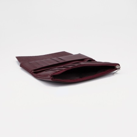 Women's wallet on magnets, burgundy color-4