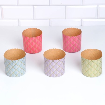 Paper form for cupcake, muffins and kulich "Origami" 90x90mm-1