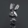 Suspension "Hare", white color in silver