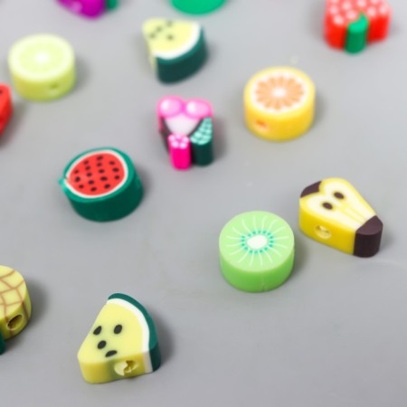 Beads for the creativity of PVC "Fruit" mix set 20 pcs 1x1x1 cm-1