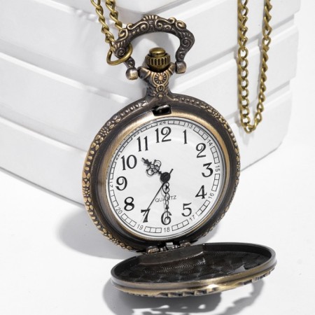 Pocket clock "Train", quartz, chain L-40 cm, D-4.5 cm-1