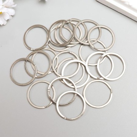 Basket for the armor ring flat metal silver 3x3 cm set 20 pcs
