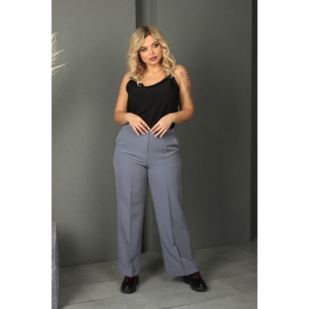 Female trousers, size 50, gray color-3