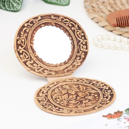 Mirror on hinges, mix, birch bark-2