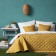 Cover with pillowcases "Kim", size 230x250 cm, mustard color