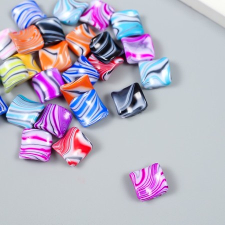 Beads for creativity plastic "Square Colorful stains" set 20 grams 0.5x2.1x1.9 cm-2