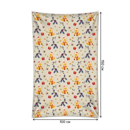 Decorative panel with photo printing "Festive fox", vertical, size 100x150 cm-1