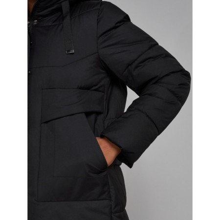 Coat insulated winter female, size 50, black color-11
