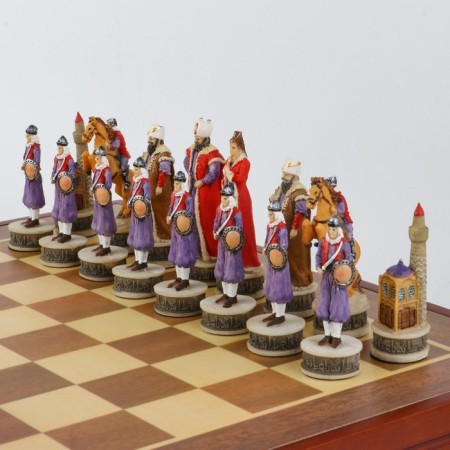 Chess souvenir "eastern", h king-8 cm, h Parashka-6.5 cm, 36 x 36 cm-1