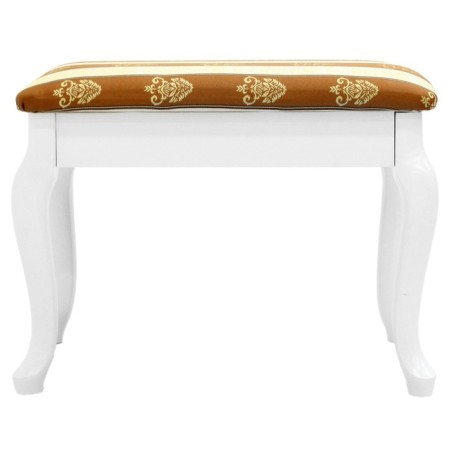Retro banquet with storage white, 550x330x430, fabric strip brown.-5
