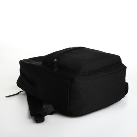 Young backpack from textiles on lightning, 4 pockets, black color-5