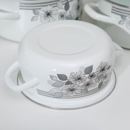 Set of pots "Silver-1 Extra", 3 subjects: 2 l, 3 l, 4 l, covers, induction-2