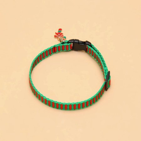 Collar + New Year's suspension "Lollipop", 30 x 1 cm, kapron, green-4