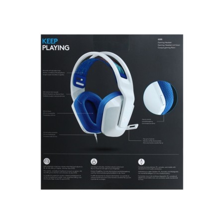 Logitech G335 headphones, game, microphone, USB 1.8 m, white-6