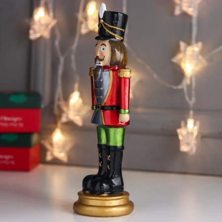 Polystone souvenir "Nutcracker in red uniform" 26x8x8 cm-2