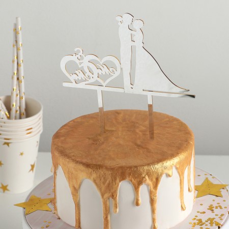 Topper for a cake, 12 × 12 cm, color gold-2