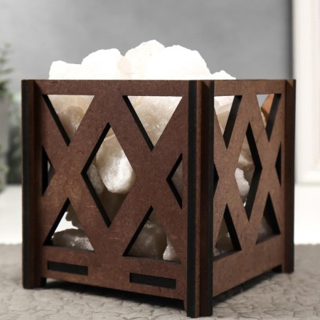 Salt lamp "Basket b rhombus" E14 15W 1.8 kg Dimmer 14x14x18 cm-6