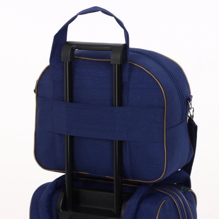 Small suitcase 20 ", a road bag with a zipper, blue color-12