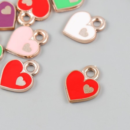 Decor for creativity plastic for metal "Heart in the heart" Mix set 10 pcs 0.2x1.5x1.9 cm-1