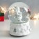 Souvenir Polystone Water Ball Music "Snowmen with skates" White from silver. 11.5x11.5x14 cm