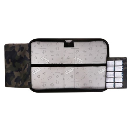 Penal 1 section 140 x 210 x 40 mm, folding pocket and cosmetic bag, fabric, calligrata top content "cat camouflage"-4