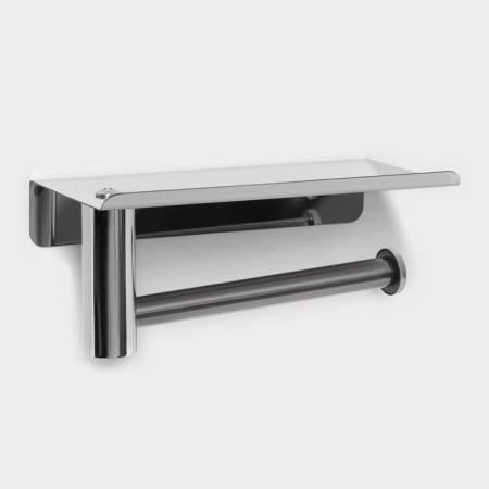 Holder for toilet paper with a shelf, 18 × 10 × 9 cm, chrome-1