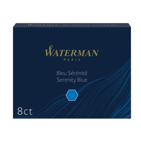 Cartridges for featheral pen set 8 pcs Waterman Standard, blue, blister S0110860-1