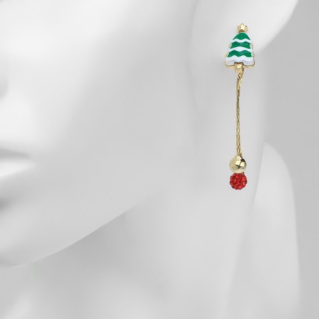 New Year! Earrings "New Year" hanging, Santa Claus, colored in gold-3