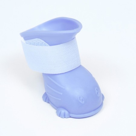 Dog boots, rubber, set 4 pcs, size l, blue-1