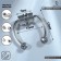 Nose piercing (fake for septum) with interchangeable nozzles, on magnet, l = 17 mm, white color in silver