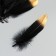 A set of goose feathers 15-20 cm, 10 pcs, black with a golden tip