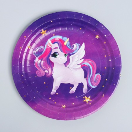 Disposable paper plate "Cute Unicorn", 18 cm-1