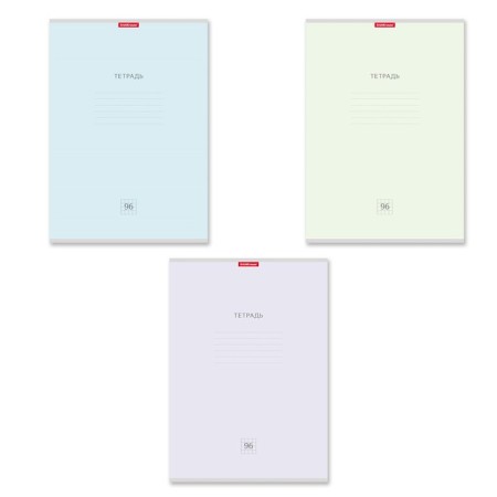 A4 notebook, 96 sheets in the cage on the Erichkrause Pastel "Classic", cover coated cardboard, offset block, whiteness 100%, mix