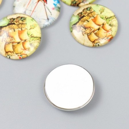 Decor (cabochon) for creativity glass "ship" mix d = 3 cm-2