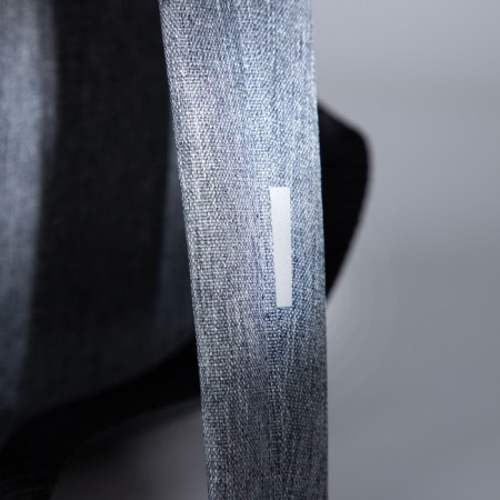 A backpack with a zipper, "saxi", outer pocket, gray color-4