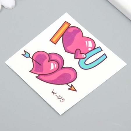 Tattoo on the body color "recognition of love" 6x6 cm-1
