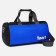 Sports bag with zipper, long belt, black color/cornflower