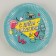 Disposable paper plate "Happy birthday" 90s, 18 cm