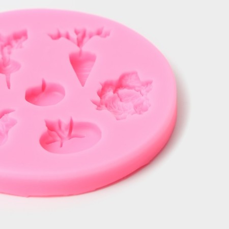 Mold Dolyana "Vegetable Mix", silicone, d = 8 cm, pink color-2