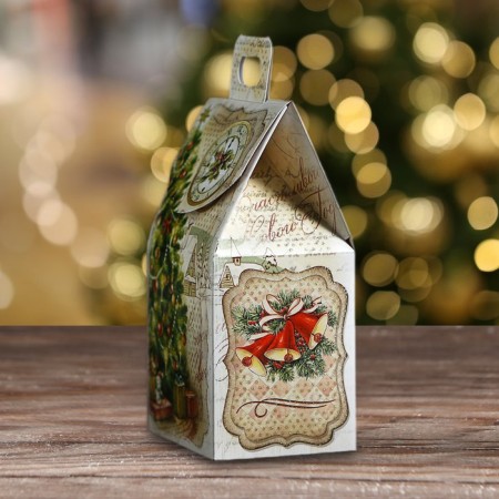 Gift box "House with a Christmas tree", 9.1 x 7 x 15.7 cm-1