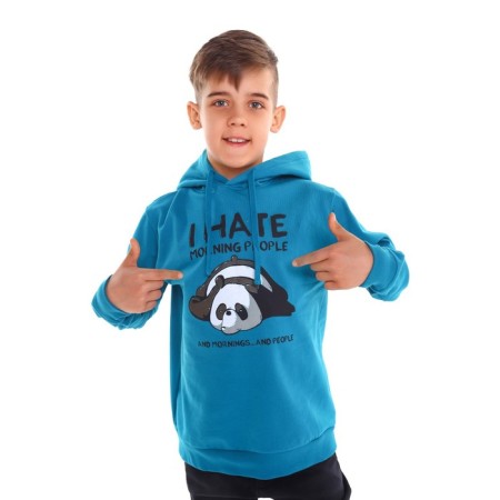 Sweatshirt for the boy was launched, emerald/panda color, height 152 cm-3