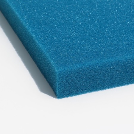 The sponge is rectangular, coarse, sheet 50 x 50 x 5 cm, blue-1