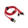 Aura TPC-U32R USB-Micro/USB C/Lighting, 12 V, 1.2 m long, red.