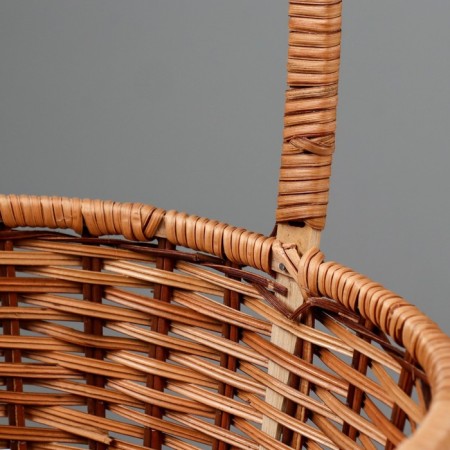 Wicker basket, 30x25x12/37 cm, bamboo, vine mix-3