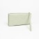 Women's wallet on a button, with a pen, green color