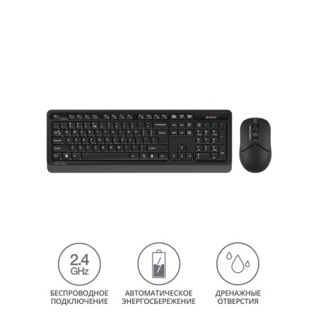 Keyboard + Mouse A4Tech FSTYLER FG1012 Claw: Black/Gray Mouse: Black USB Wireless Multi 10046-1