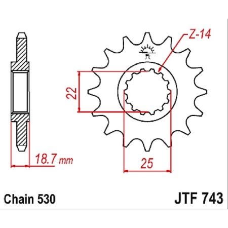 Front Steel Leading Star JTF743, chain 530, 15 teeth-1