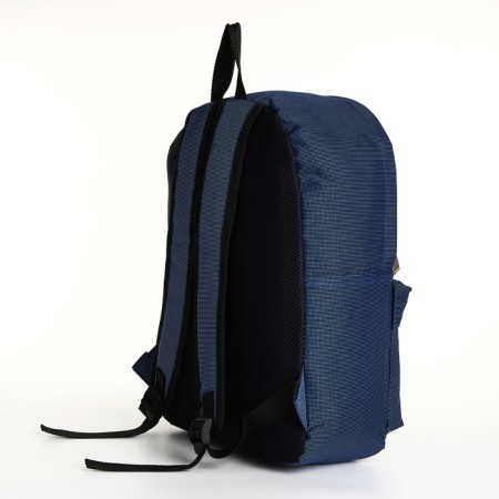 Youth backpack with lightning, external pocket, blue color-3