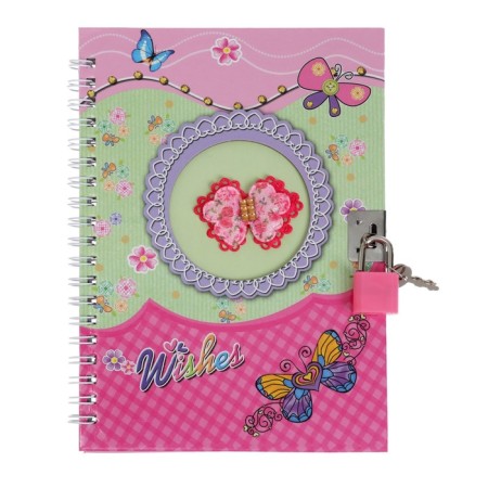 Notebook Gift Book on the lock, A6+, 50 sheets, line, "Butterfly", mix-1