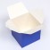 The box is folding, square, blue, 12 x 12 x 12 cm,